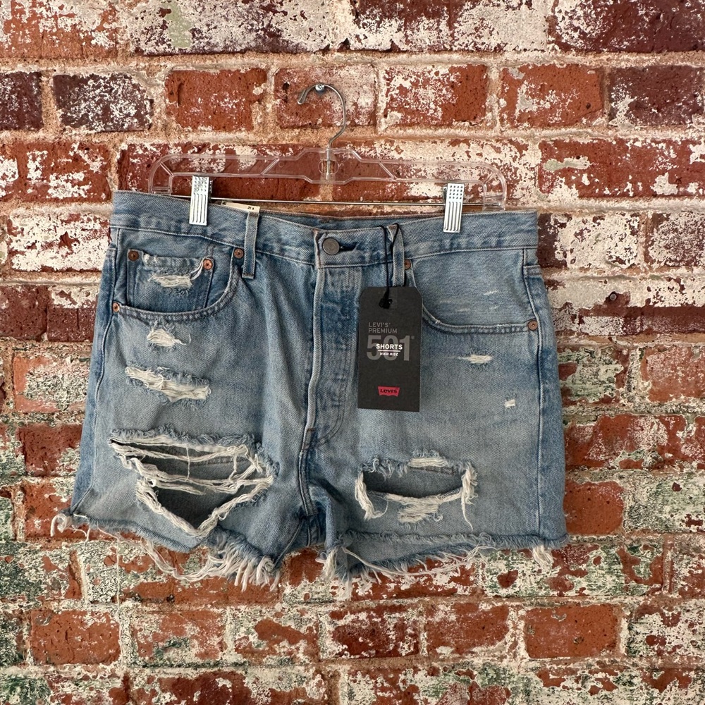 Levi's 501 Distressed Denim Shorts